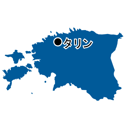 エストニア共和国無料フリーイラスト｜首都名(青)